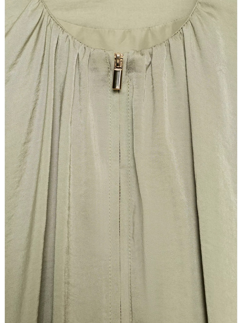 Zara NWT Light Sage green balloon sleeve fluid Bomber jacket - Picture 10 of 13